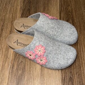 AUTENTI | Gray Brown Pink Clog Clogs Mule Mules Slide On Cork Sole | Size 40